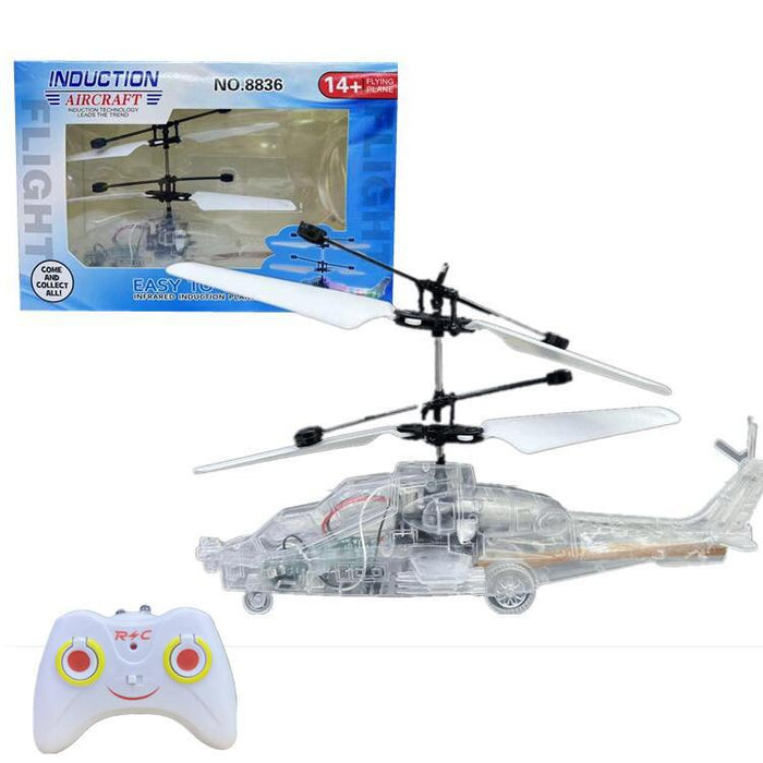 Smart Levitation RC Helicopter - Gesture Sensing, LED Light, Altitude Hold, Transparent Design - Perfect Kids Toy