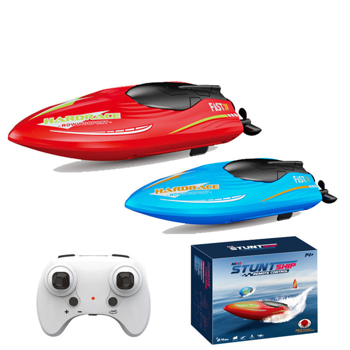 JJRC S8 RTR Mini Speedboat - 2.4G RC Stunt Boat with LED Light & 360° Rotation - Waterproof Remote Control Racing Toy for Kids & Children