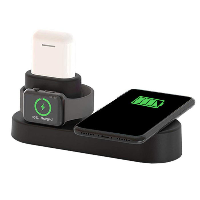 US Plug 4-in-1 Qi - Wireless Charger and Charging Station for Smartphones, Apple Watch Series, and Apple AirPods - Perfect Charging Solution for Tech-Savvy Individuals