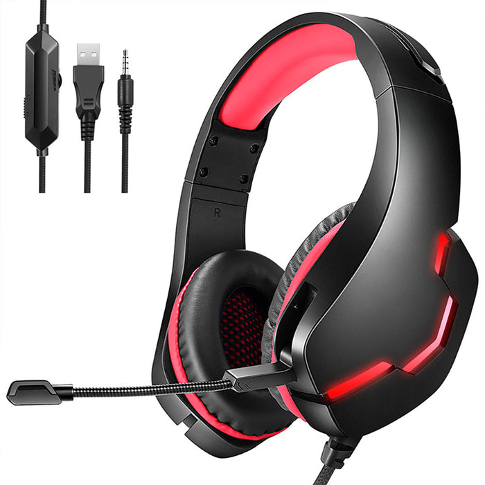 GH10 Gaming Headset - 40mm Driver Unit, USB 3.5mm Wired Bass, Stereo Video for PS4, Computer & PC - Perfect for Gamers & Video Enthusiasts