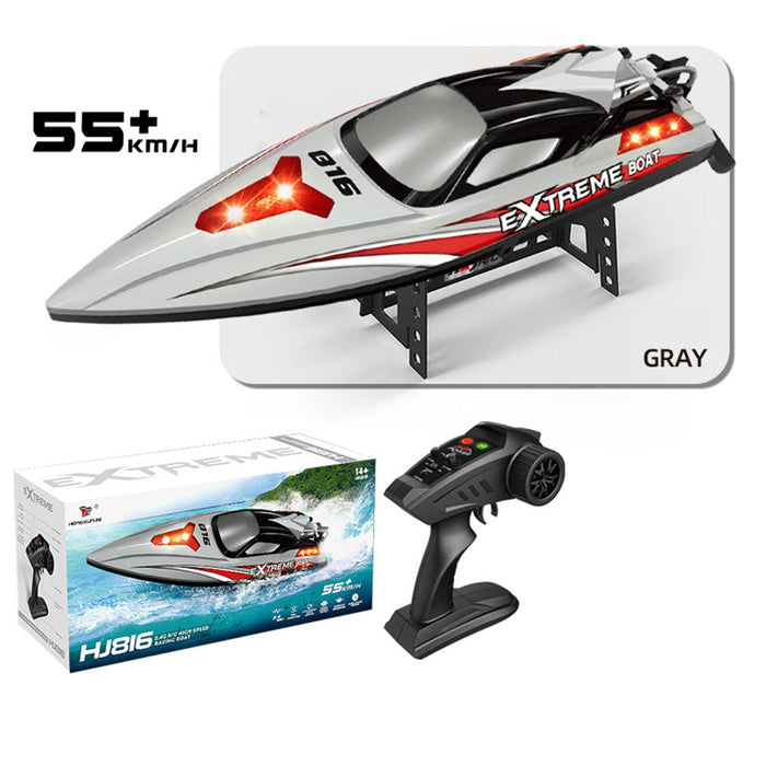 HXJRC HJ816 PRO RTR - 55km/h 2.4G Brushless High Speed RC Boat with Capsized Reset & LED Lights - Waterproof Electric Racing Speedboat for Lakes, Pools & Remote Control Enthusiasts