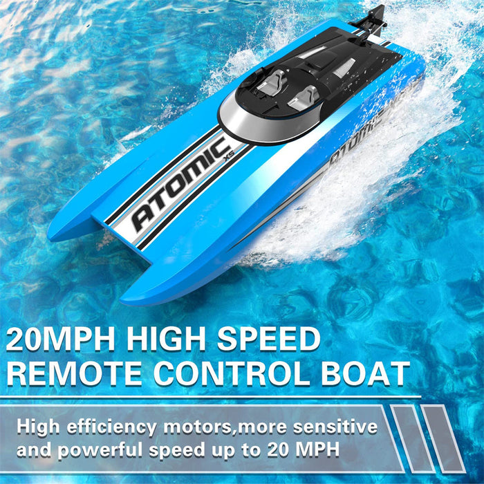 Volantexrc 795-5 ATOMIC XS - 2.4G 2CH Mini RC Boat with 30km/h Speed, Waterproof, Reverse, Water-Cooled System - Perfect for Pools and Lakes Toys