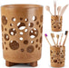 Bamboo Toothbrush Holder Cup – Ventilated Drainage Toothbrush Drainer, Biodegradable 10cm