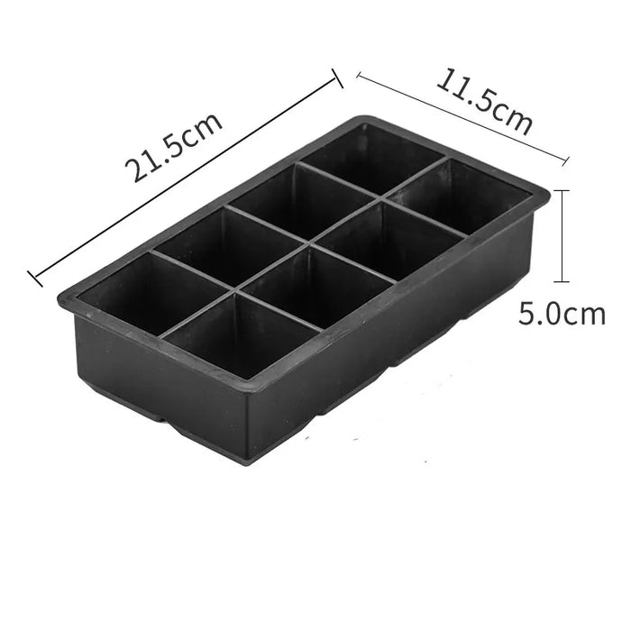 8Big Ice Tray Mold Giant Jumbo Large Food Grade Silicone Ice Cube Square Tray Mold DIY Ice Maker Ice Cube Tray