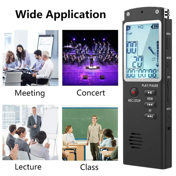 Professional USB Voice Recorder – 4/8/16/32/64GB, WAV/MP3, Noise Reduction, Up to 96h
