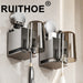 Suction-Cup Toothbrush Holder with Squeezer and Mouthwash Cup — Perforation-Free