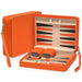Travel Chess & Backgammon Set with Acrylic Pieces in Leather Case, 25 x 19 x 6 cm