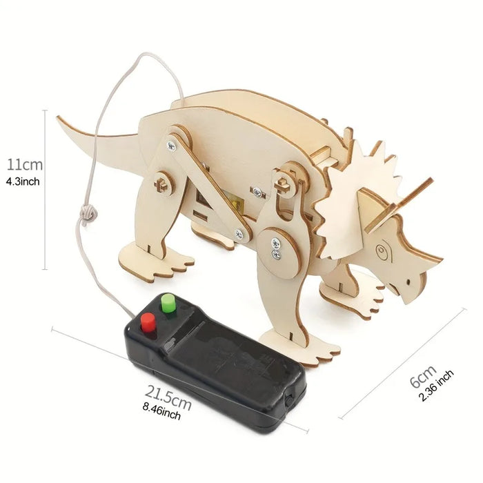 Wooden Dinosaur STEM Model Kit – choose 1 or 4 pcs (T‑Rex, Triceratops, Pterosaur, Brachiosaurus)