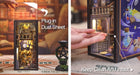 Book Nook Miniature Dollhouse Kit with Touch Light & Dust Cover — Nebula Common Room