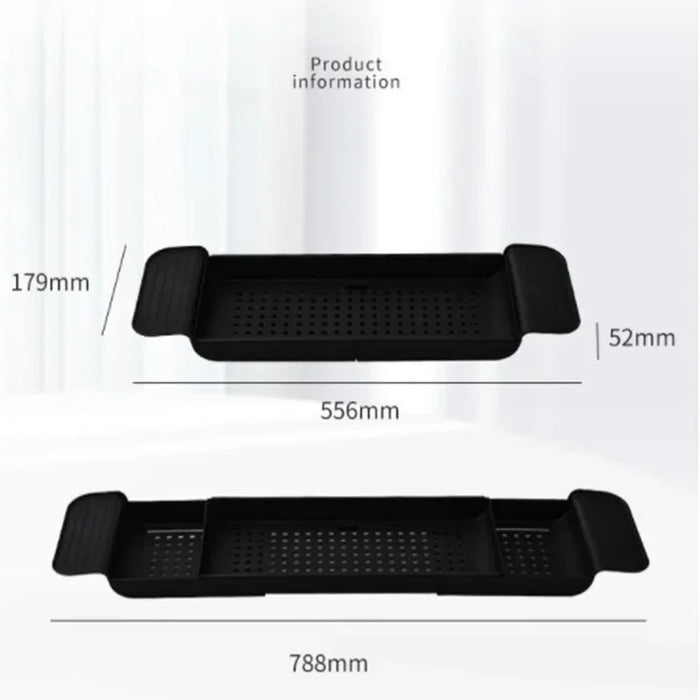 Retractable Bathtub Storage Rack — Expandable Bath Tray & Towel Shelf
