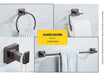 Grey Bathroom Hardware Set — Shelf, 48cm Towel Bar, Towel Ring, Robe Hook & Paper Holder