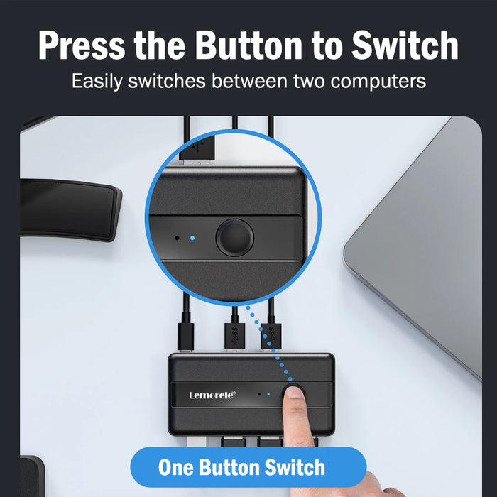 USB 3.0 KVM Switcher – 2 Computers, 4 USB Devices with HDMI 4K Support