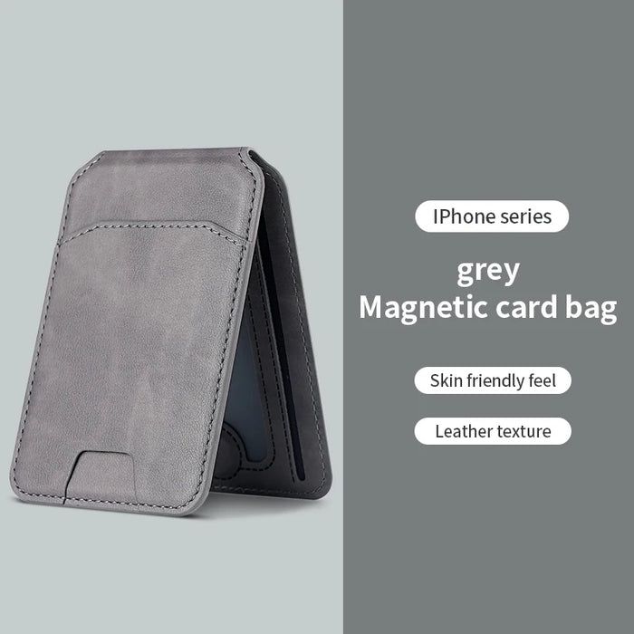 Magnetic PU Leather Wallet Phone Case with Stand and Card Pocket — MagSafe Compatible