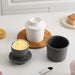 Ceramic Butter Cup with Lid — 350ml Sealed Butter Storage, Blue/Pink/White/Grey