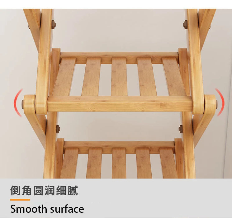 Bamboo Installation-Free Shoe Rack — 2 to 6 Tier Foldable Storage Shelf
