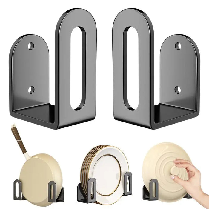 2‑Pack Pot Lid & Cutting Board Holder – Wall & Cabinet Mount