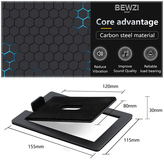 Desktop Speaker Stands — Carbon Steel 2‑Pack for Improved Stereo Sound & Vibration Reduction
