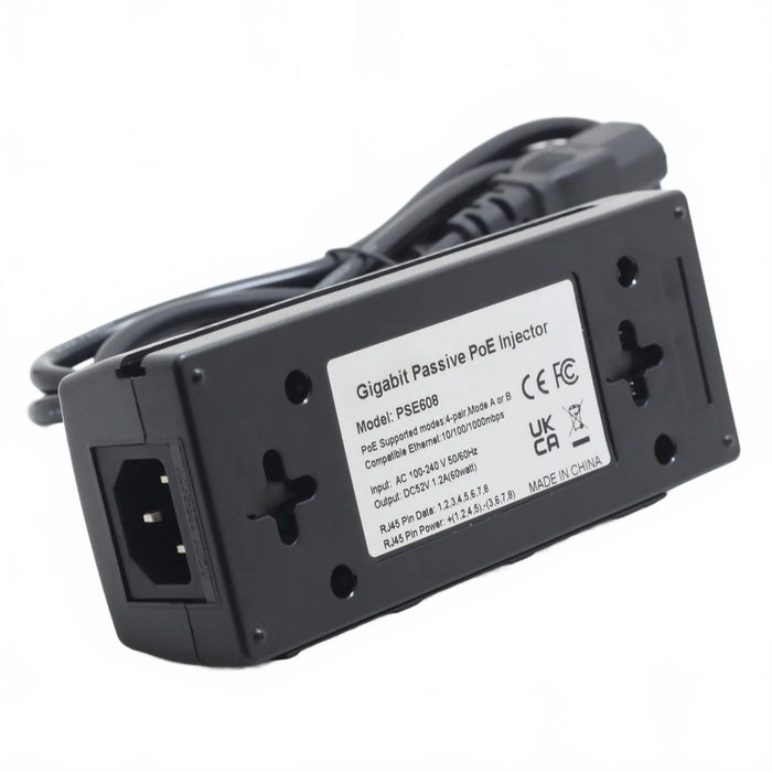 60W Gigabit PoE++ Injector (802.3bt) — 52V 1.2A, 10/100/1000 Mbps
