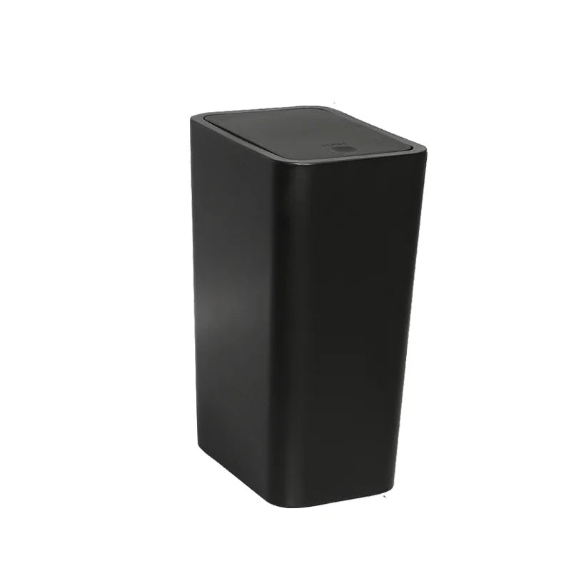 Slim Press-Top Pop-Up Bin — One-Touch Lid, Airtight Odour Lock, 10L
