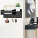 Rustic Wooden Wall Key Holder with Shelf — 6 Hooks & Mail Organiser
