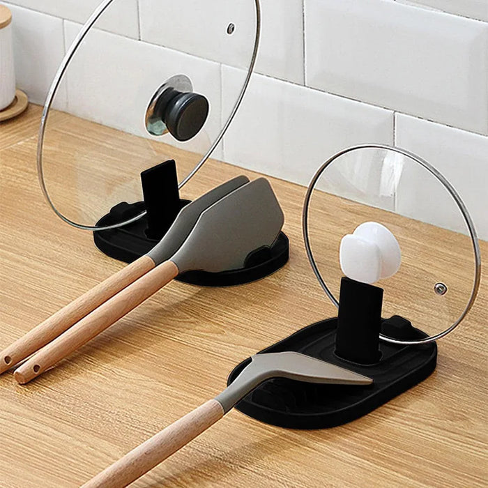Nordic-Style Foldable Pot Lid & Spoon Holder — Heat‑Resistant, Single or 2‑Pack