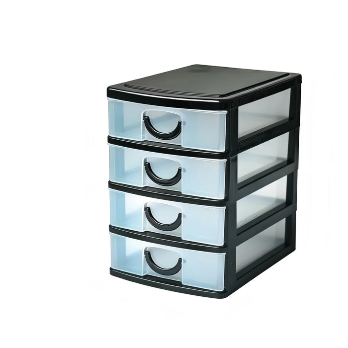 4-layer Transparent Jewellery Storage Box with Rhinestone Detail