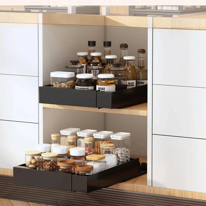 Expandable Pull-Out Cabinet Organiser — Heavy-Duty Slide-Out Shelves for Kitchen, Pantry, Bathroom, Office, Dorm