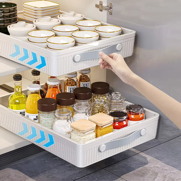 Pull-Out Sliding Cabinet Shelf — Kitchen & Pantry Storage Organiser (M/L)