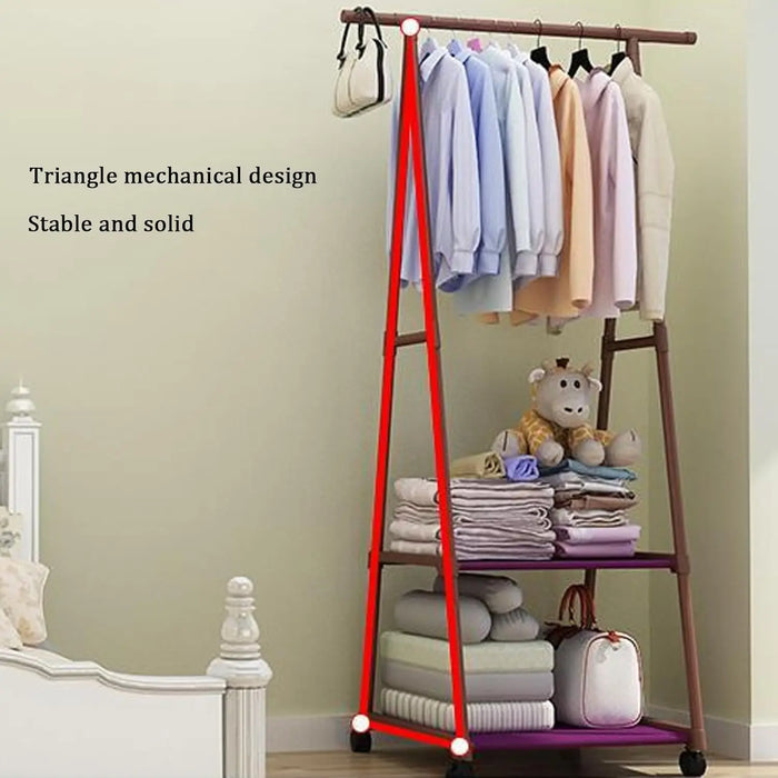 Multifunctional Move Coat Rack Stand – Simple Plastic Clothes Hanger for Porch, Bedroom, Corridor, Dormitory