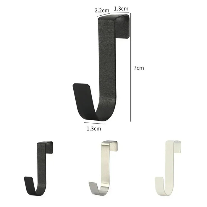 S-shaped Metal Over-Cabinet Door Hooks — Multi-purpose Kitchen & Bathroom Storage