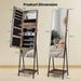 LED Jewellery Cabinet — Freestanding Lockable Armoire with Full-length Mirror & Large Storage