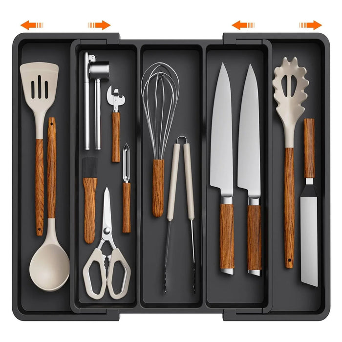 Kitchen Cutlery Drawer Organiser — Expandable, Adjustable Utensil Tray for Spoons, Forks & Knives