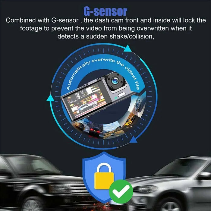 1080P Dual Dash Cam — Front and Interior with IR Night Vision