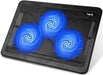 HV-F2056 Laptop Cooling Pad — Slim Stand with 3 Quiet Fans (Fits 12–17-inch)