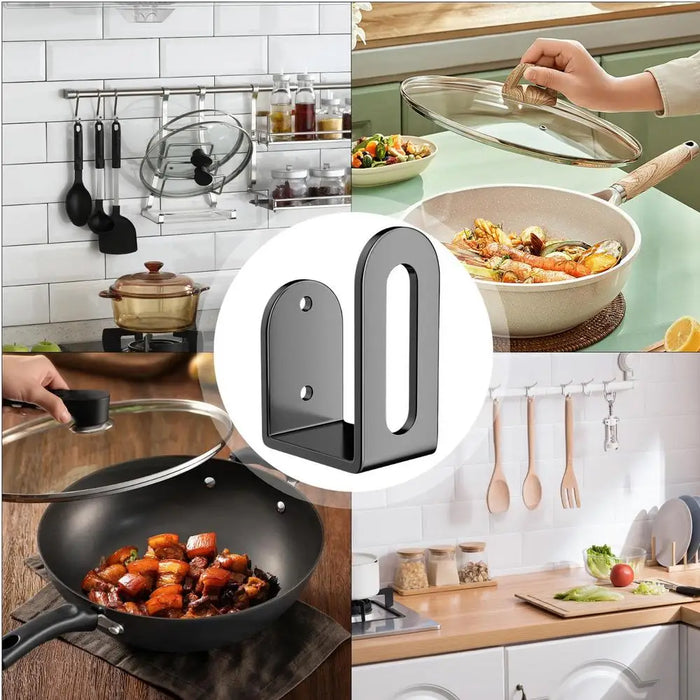 2‑Pack Pot Lid & Cutting Board Holder – Wall & Cabinet Mount