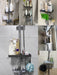 Punch-Free Shower Caddy (Single or Double) — Space Aluminium Shelf with Optional Towel Rail