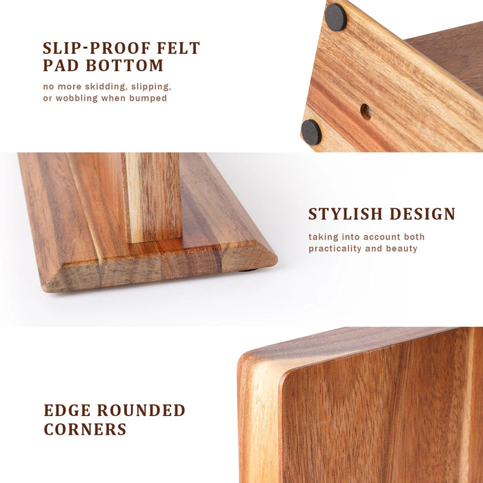 Acacia Wood Magnetic Knife Block – Kitchen Knife Rack with Strong Magnets