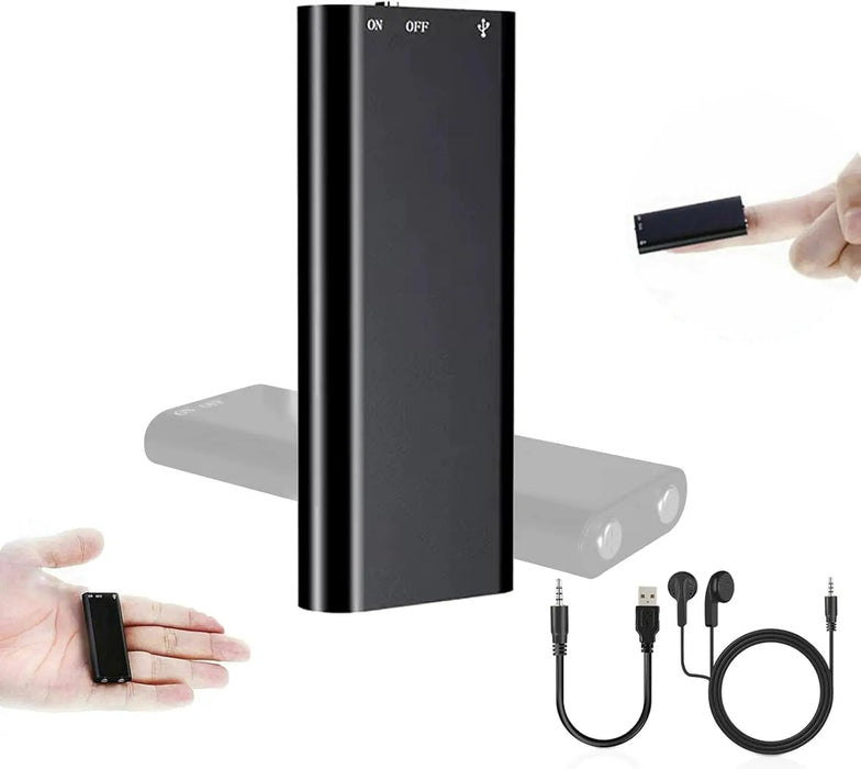 Ultra-slim Mini Voice Recorder — 4/8/16/32GB, One-button WAV/MP3 Player