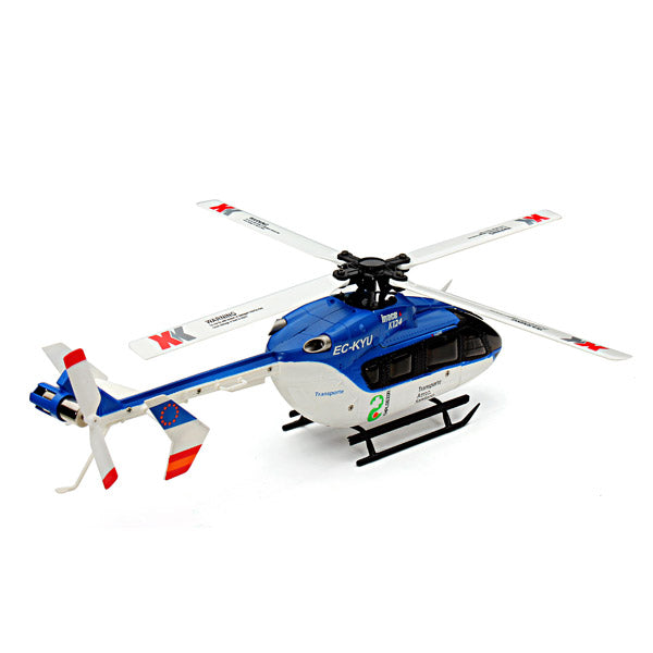 XK K124 EC145 Helicopter - 6CH Brushless 3D6G System, BNF RC Chopper - Perfect for Hobby Enthusiasts & Advanced Flyers