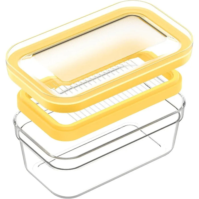 Airtight Butter Slicer & Keeper with Lid — Cutter and Fridge Storage Dish