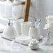 Modern Ceramic Bathroom Accessory Set — 4 or 5 Piece with Pump Dispenser