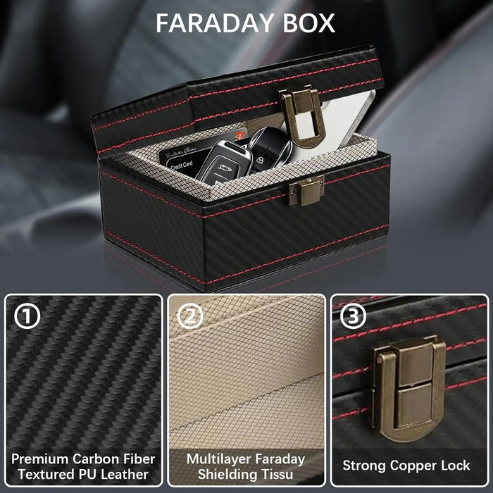 Anti-Theft Faraday Box & Bag for Key Fob — RFID Key Fob Protector for Keyless Cars
