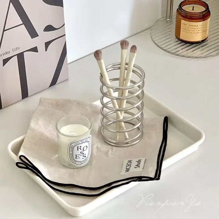 Stainless Steel Toothbrush & Makeup Brush Holder — 11 x 6.5 cm