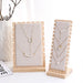 Wood Jewellery Display Stand — Large Necklace & Bracelet Rack with Faux Suede Interior