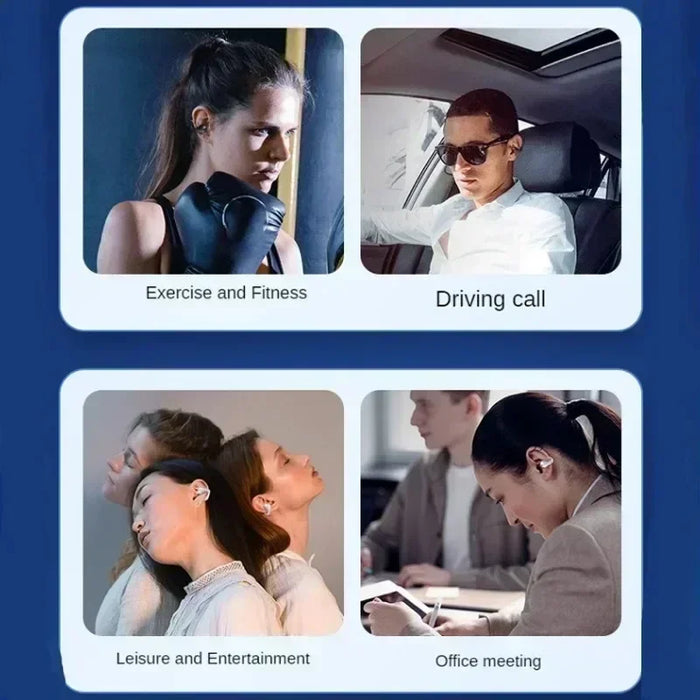 TWS Bluetooth 5.3 Clip-On Air-Conduction Earphones — ENC Calls & Gaming Mode