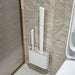 Silicone Toilet Brush Set — Flat Flexible Head with Wall-Mounted Holder