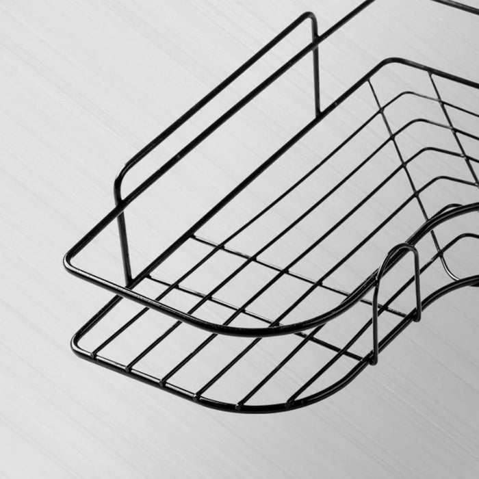 No-drill Wall-mounted Triangle Bathroom Shelf — Single Tier Metal Shower Caddy