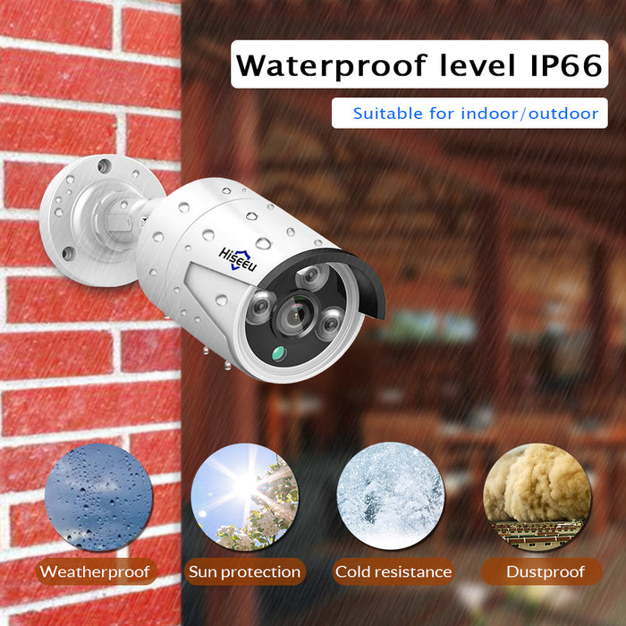 Hiseeu HB612 HB613 - 1536P 3.0MP POE Mini Bullet IP Camera with ONVIF, P2P, IP66 Waterproof, Outdoor IR CUT Night Vision - Ideal for Outdoor Security Surveillance