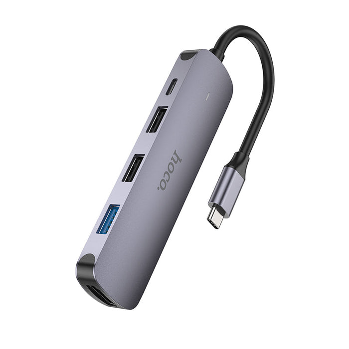 Hoco 5 In 1 HUB - Type C USB 3.0 2.0 Adapter, PD60W Dock, 4K 30HZ HDMI-Compatible USB-C Splitter - Perfect for MacBook Pro Users and HDTV Enthusiasts