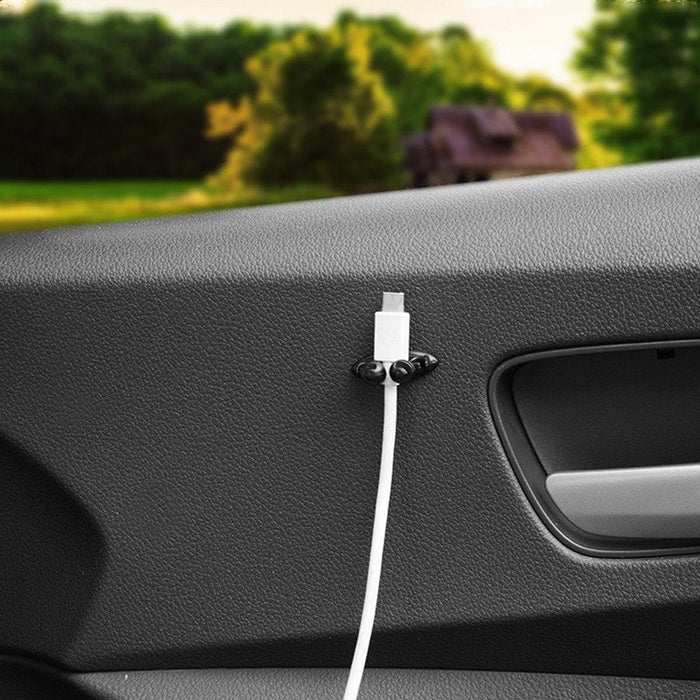 8-Piece Set - Car and Desktop USB Cable Clip Organizer with Adhesive Sticker - Perfect for Fixing Cables and Organizing Earphones